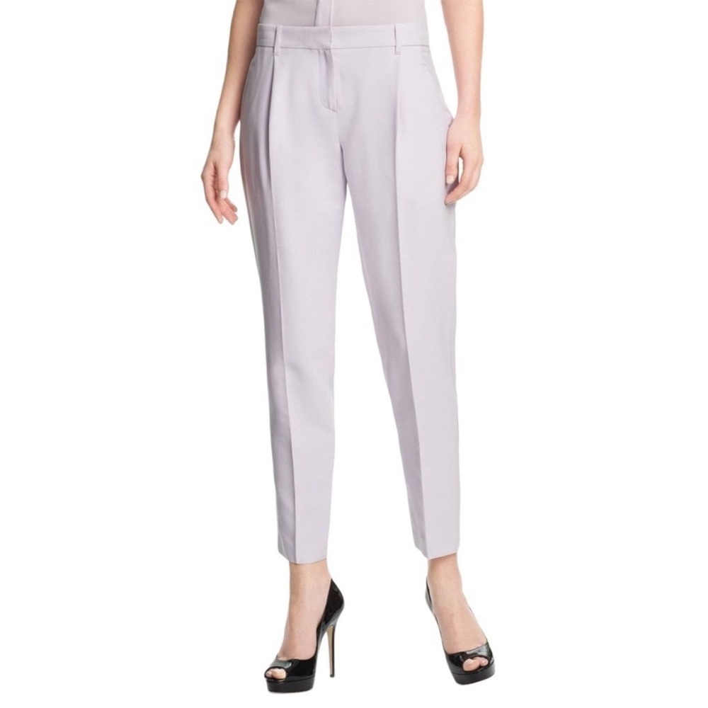 Theory RINA Menton Crop Silk Pants Trousers in Purple Moon size 8